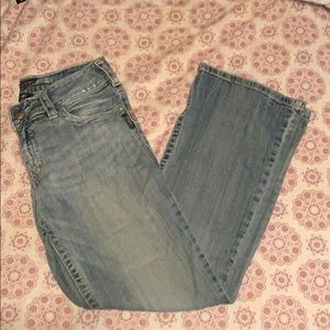 Silver denim jeans